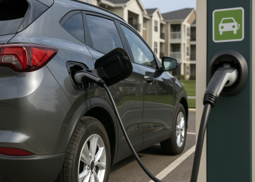 EV charging station at a multifamily apartment community