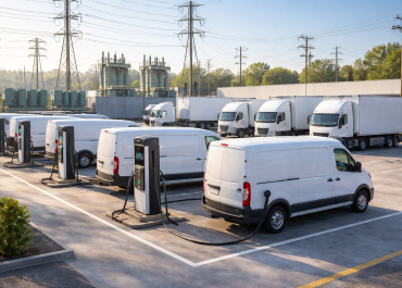 Electric Fleet Depot With Utility Power Infrastructure