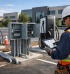 Contractor Installing Commercial EV Chargers