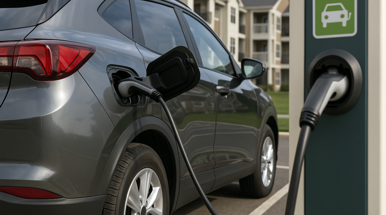 EV charging station at a multifamily apartment community